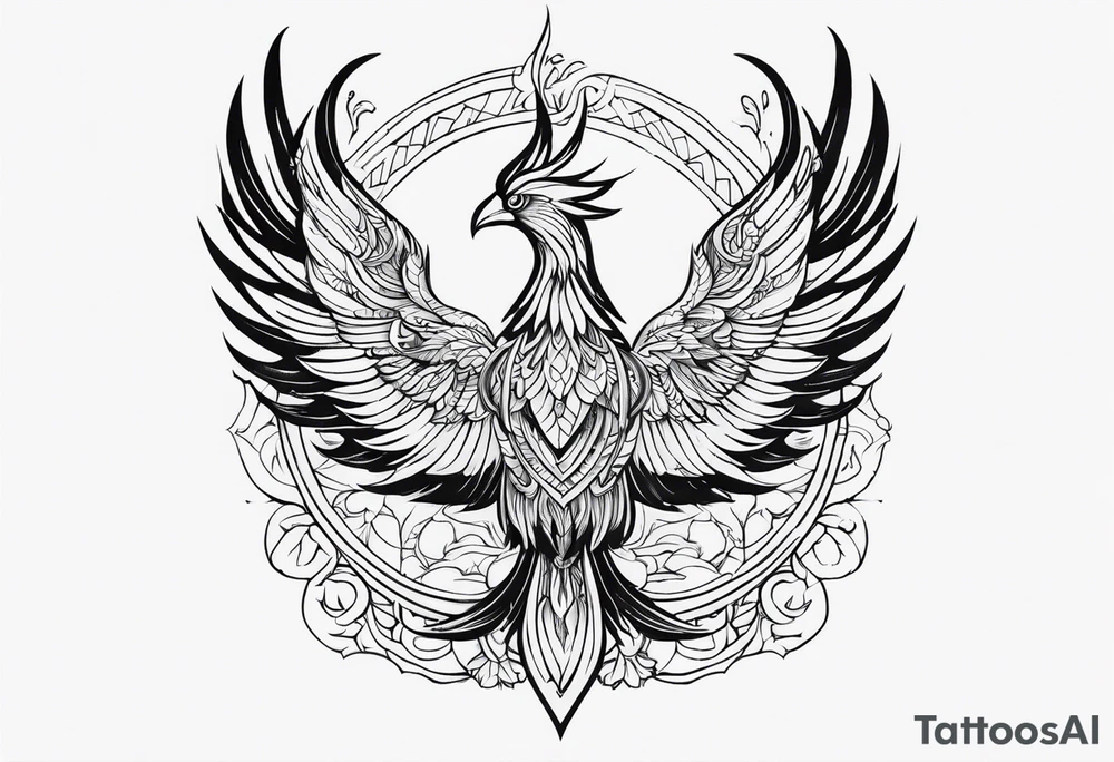 Phoenix for men arm with lot of details tattoo idea
