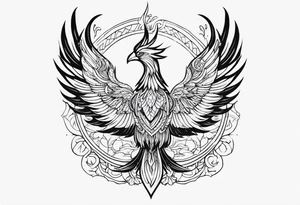 Phoenix for men arm with lot of details tattoo idea