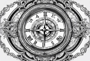 flat map with compass tattoo idea