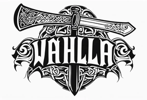 Valhalla sword viking hatchet tattoo idea