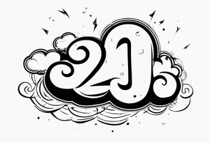 a cloud with the date 12.08.05 tattoo idea
