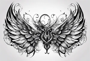 Angel wings and butterfly with your wings were ready but my heart was mot tattoo idea