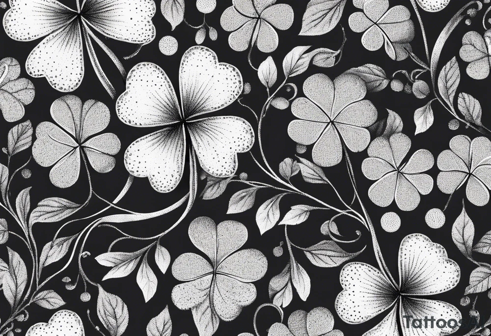 one single three leaf clover on a vine tattoo idea