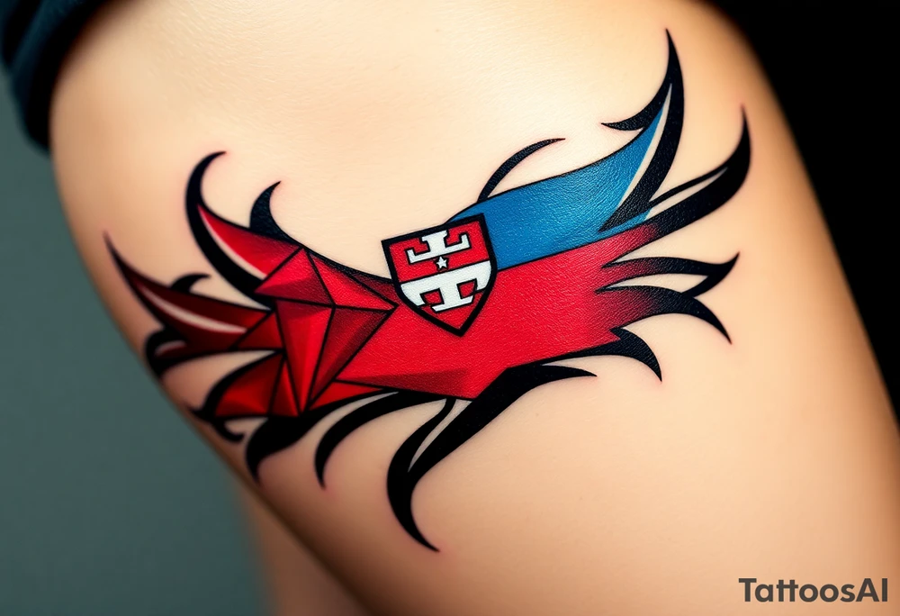 A Czech flag designed as a tribal tattoo tattoo idea