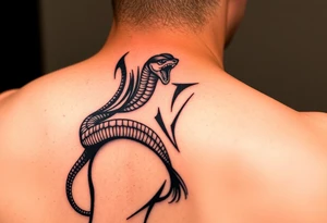 Profile of woman, with shoulder morphing into snake tattoo idea