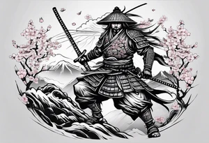 cherry blossom tree samurai tattoo tattoo idea