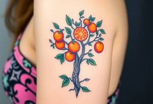orange tree tattoo idea