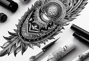 Écriture égyptienne avec un scarabée au milieu tattoo idea
