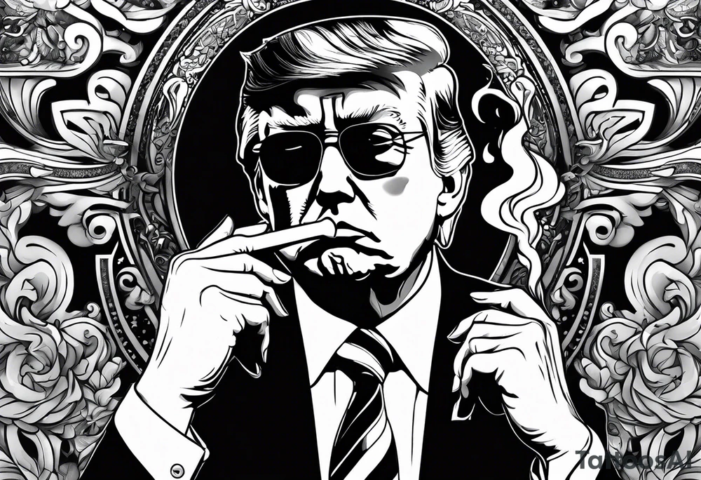 donald trump smoking cigarette tattoo idea