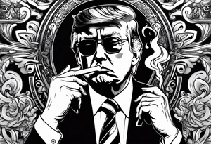 donald trump smoking cigarette tattoo idea