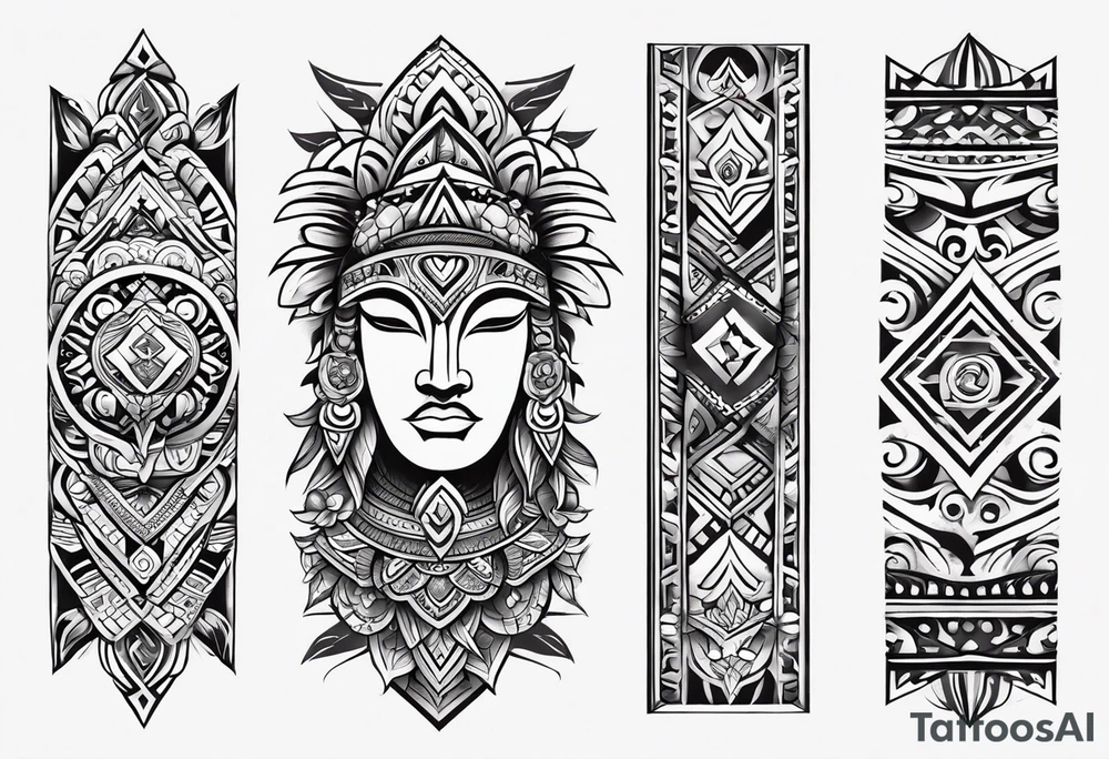 tribal patterns and flowers for forearm tattoo idea