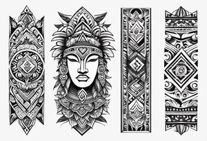 tribal patterns and flowers for forearm tattoo idea