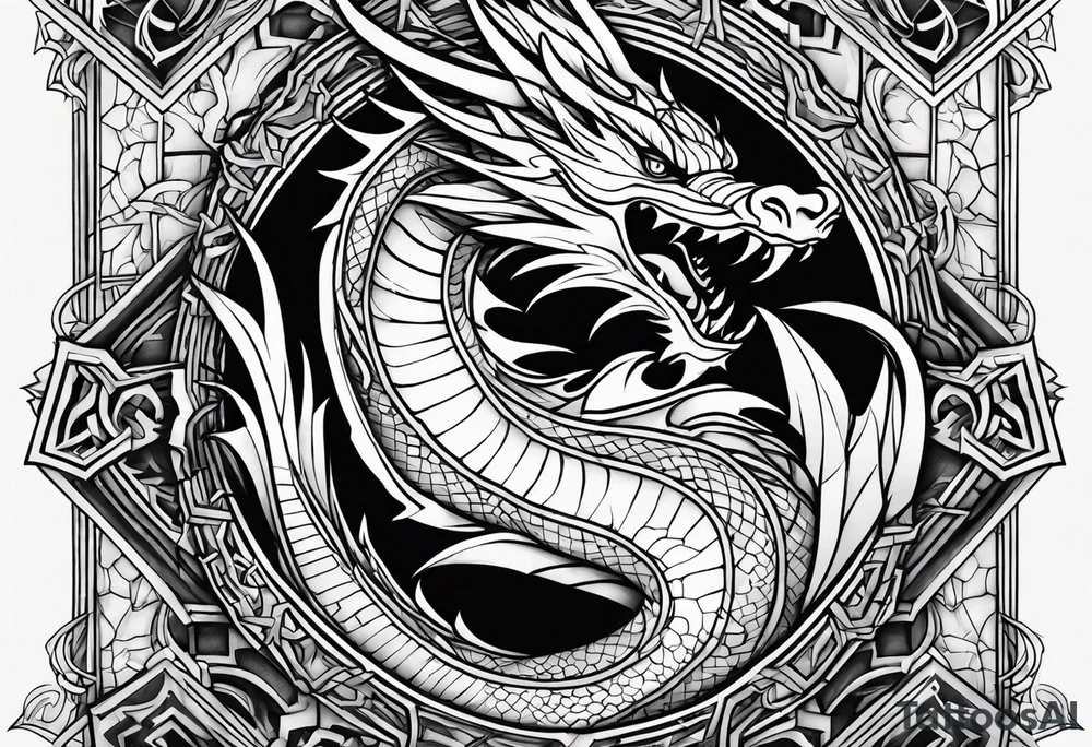 roaring dragons tattoo idea