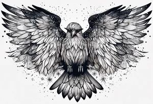 Constellation, bird wing , animal, snow , cross tattoo idea