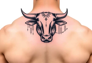 Wall Street bull with stock market tattoo idea