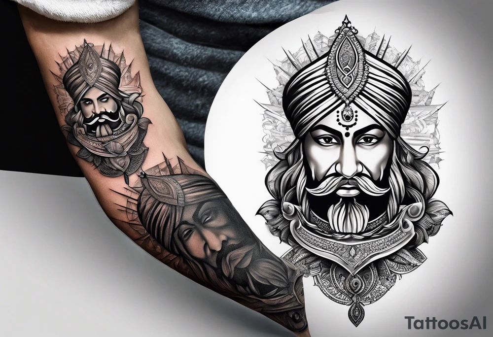 punjab map tattoo design with sword tattoo idea