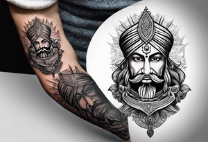 punjab map tattoo design with sword tattoo idea