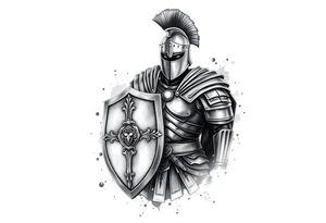 Armored Roman Soldier with shield tattoo idea
