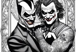 Batman and joker together tattoo idea