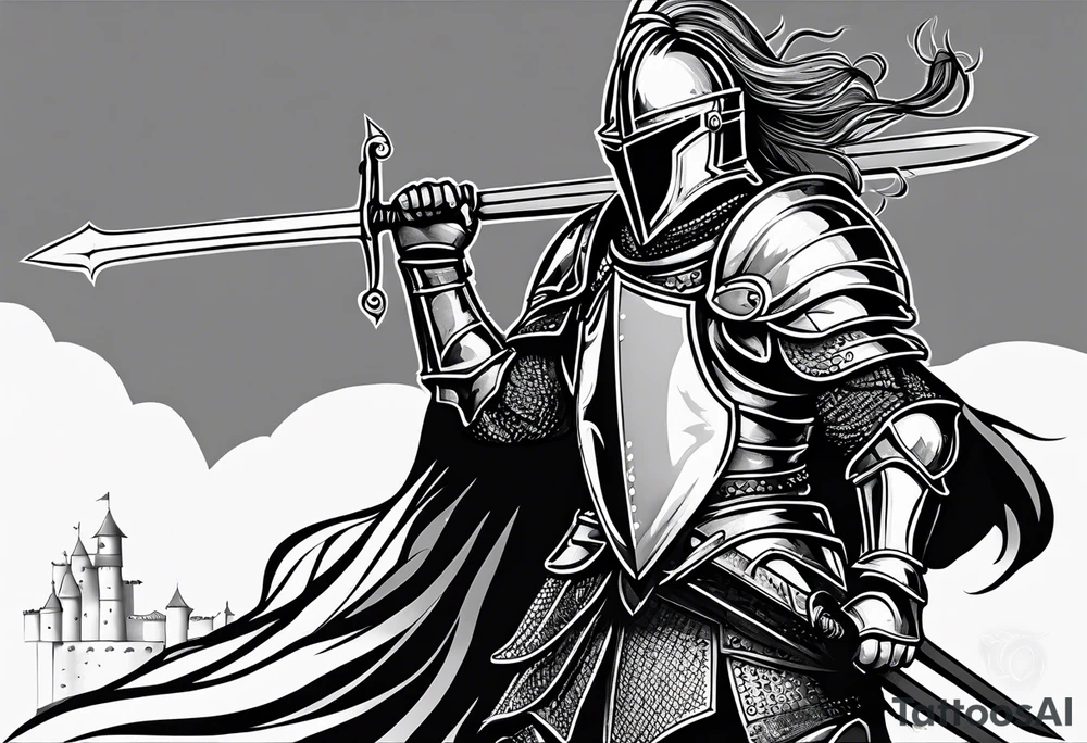 knight with heavy armor tattoo idea