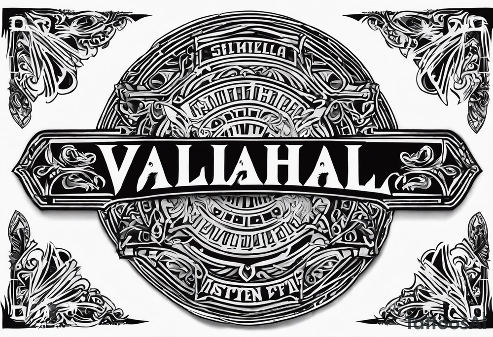 Valhalla round shield 
 axe strength tattoo idea