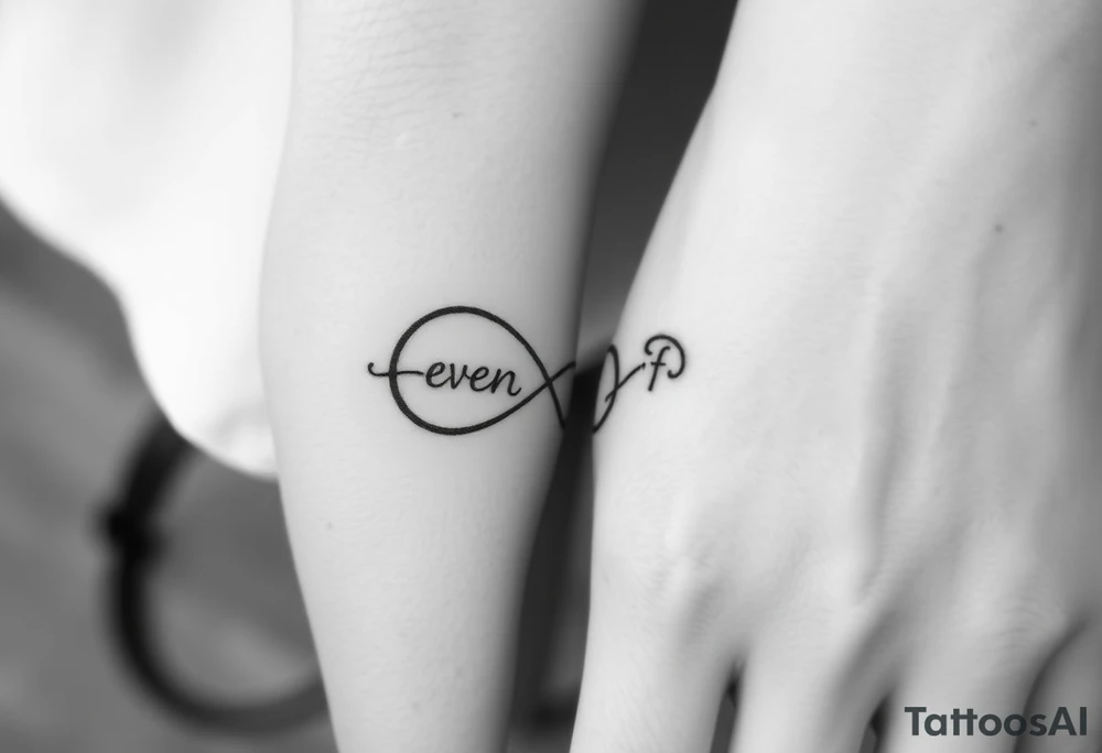 unique infinity symbol with words "EVEN IF" tattoo idea