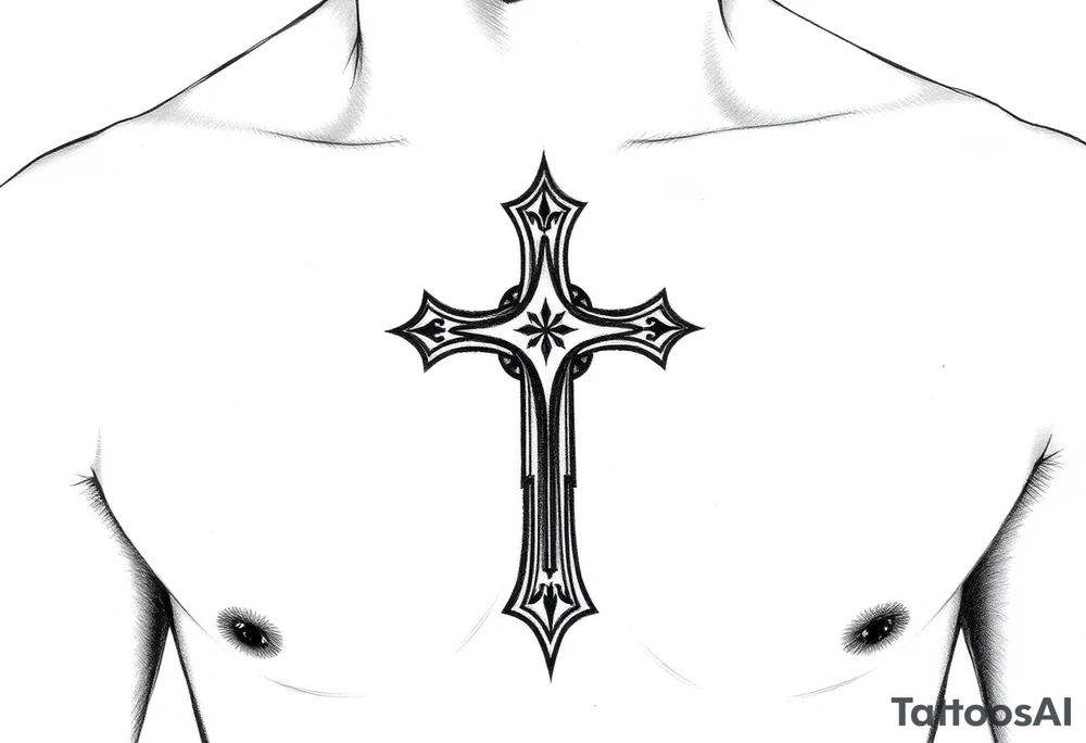 Gothic style cross tattoo idea