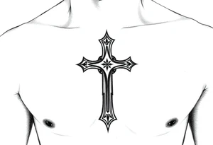 Gothic style cross tattoo idea