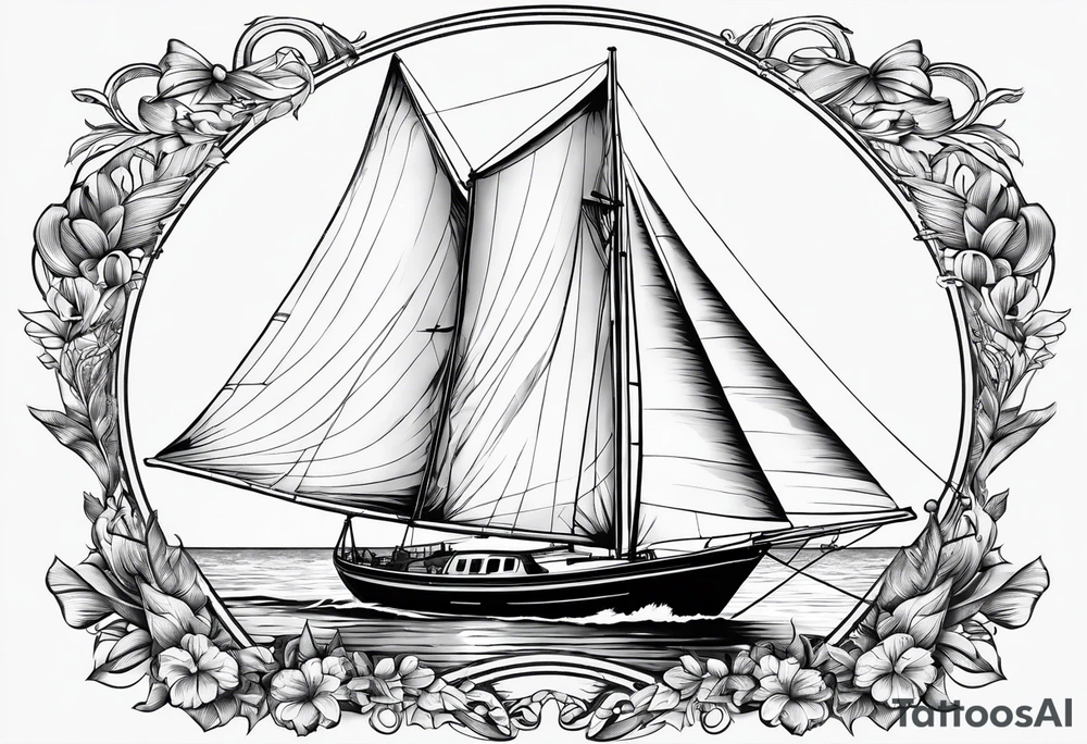 bow of a sailboat. tattoo idea