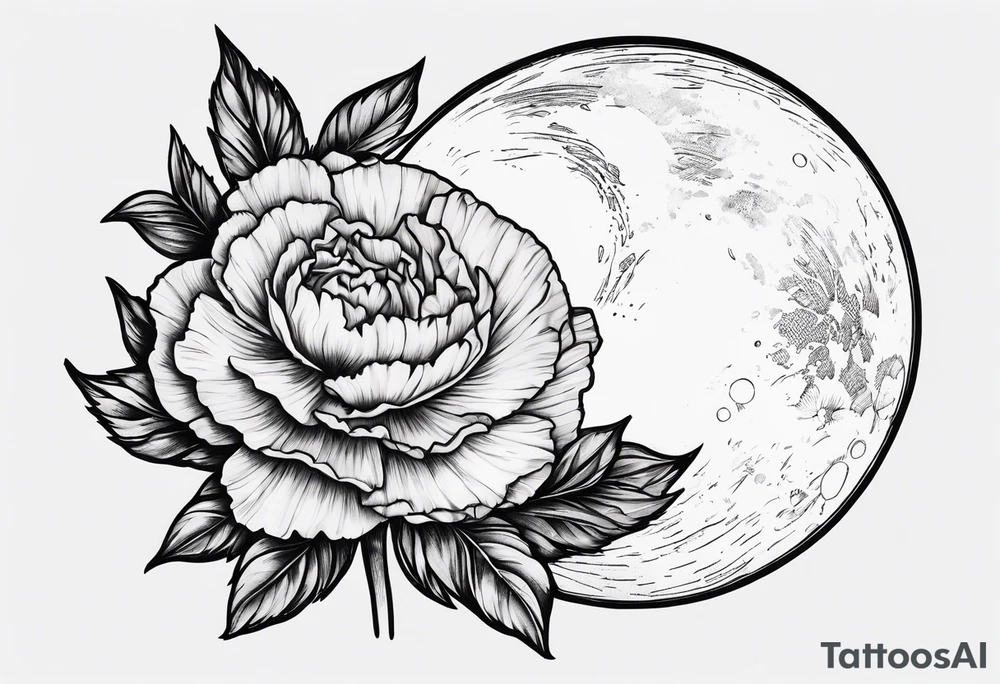 carnation moon tattoo idea