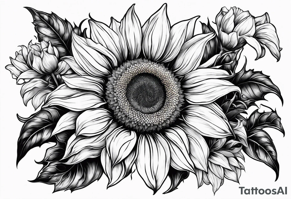 flower sunflower, tattoo idea
