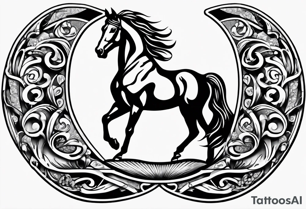 horseshoe made out of horse shoes tattoo idea