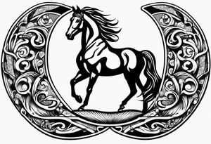 horseshoe made out of horse shoes tattoo idea