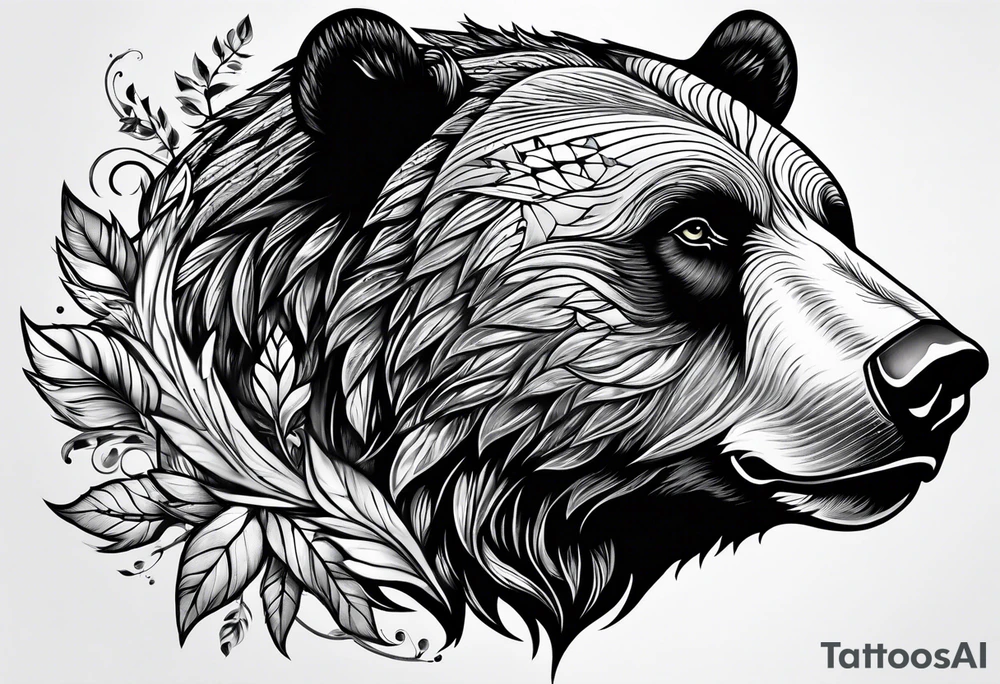bear next to raven tattoo idea