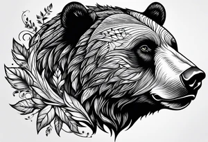 bear next to raven tattoo idea