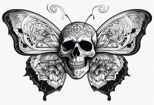 Skull butterfly tattoo idea