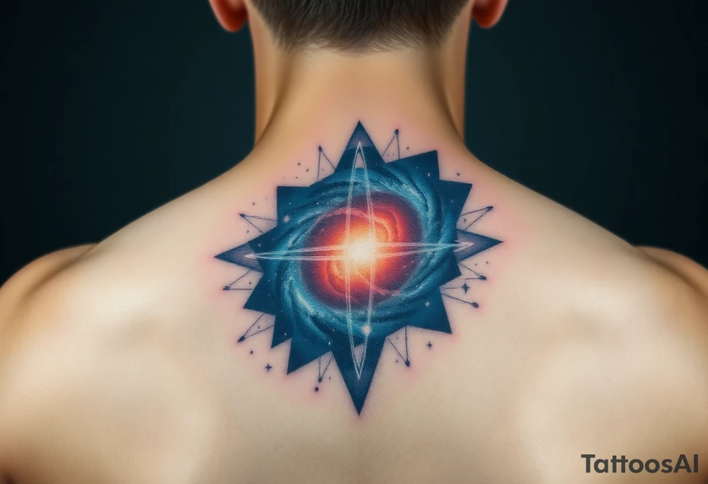 3d galaxy that seems to be under the layer of skin tattoo idea