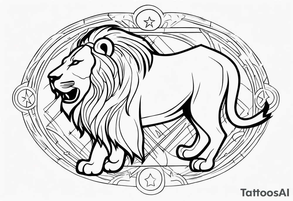 zodiac sign symbol leo tattoo idea