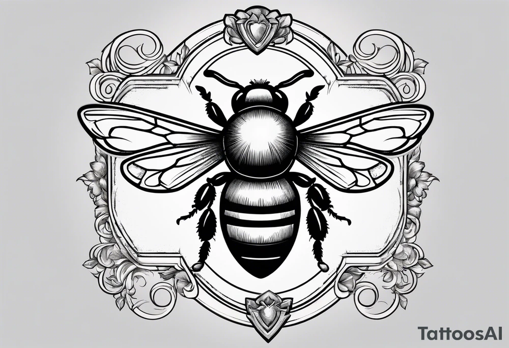 a bee inside of a emblem, like a family blazon
think like Louis XIV
a bit classy tattoo idea