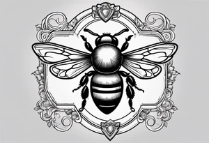 a bee inside of a emblem, like a family blazon
think like Louis XIV
a bit classy tattoo idea