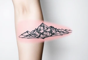 mountains, sky, and abstract art tattoo idea