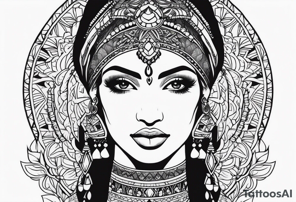 indian woman tattoo idea
