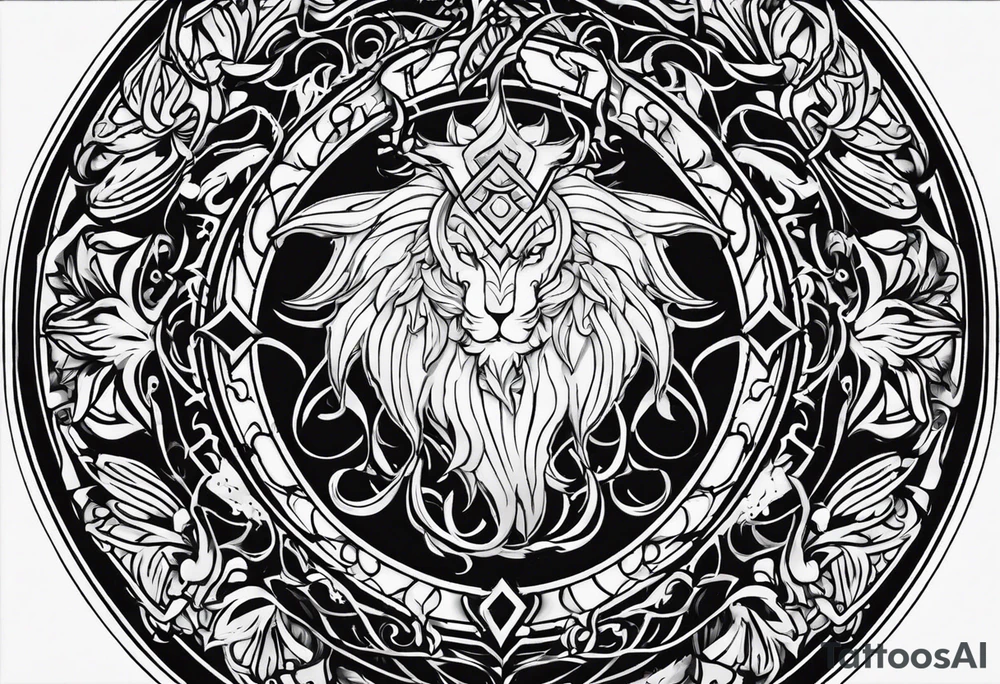 a incubus insignia tattoo. the tattoo needs to have a heart in the center. i want the whole tattoo to be liney and sharp. tattoo idea
