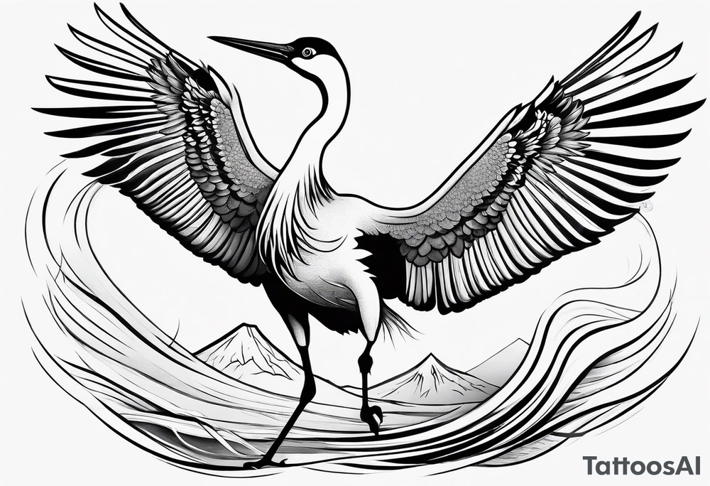 Japanese crane tattoo idea