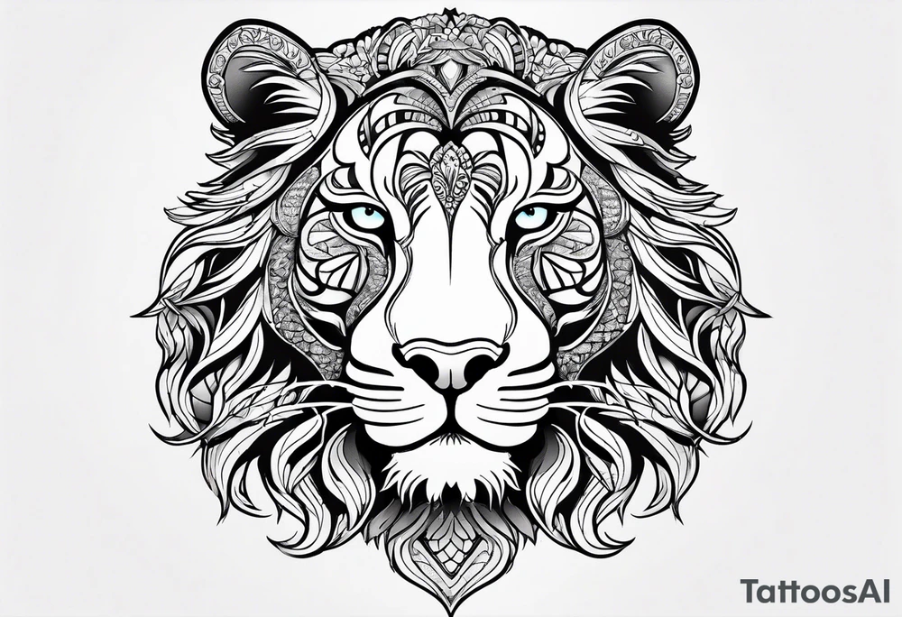 Злой лев tattoo idea