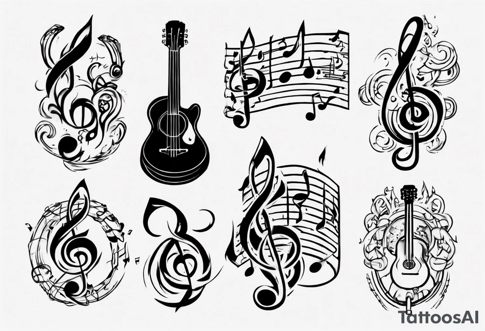 music stave tattoo idea