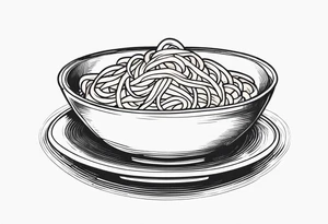 bowl of spaghetti pasta tattoo idea