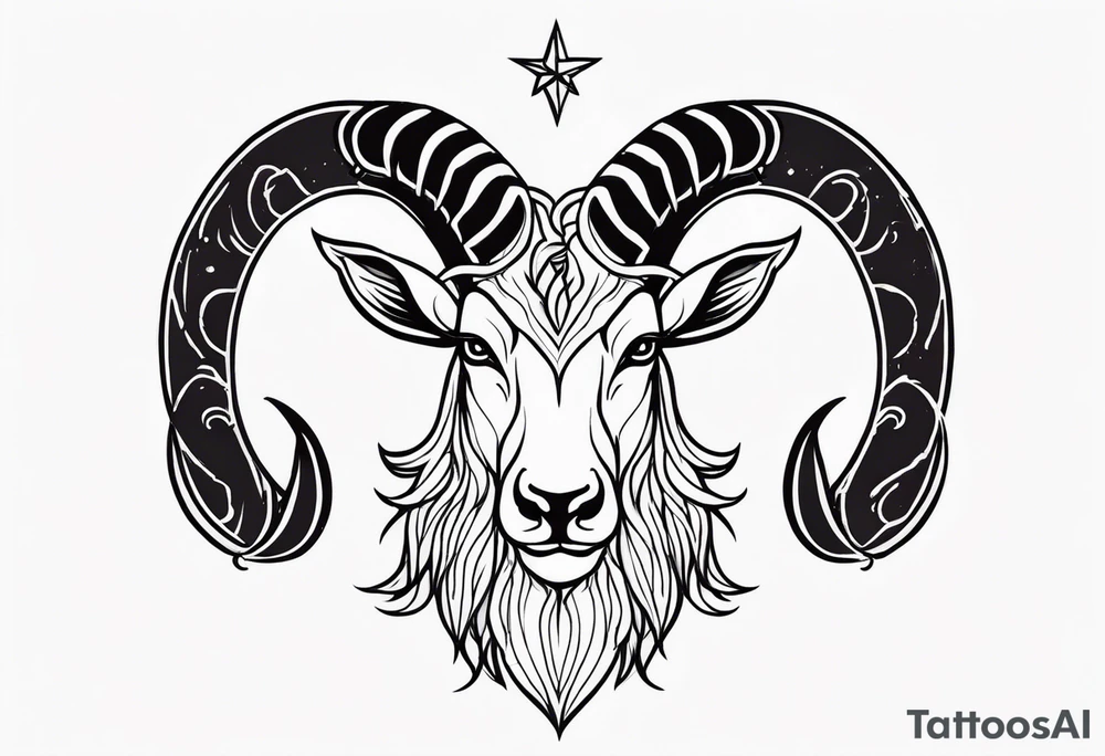 capricorn with beard tattoo idea