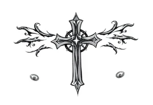 Gothic style cross gangster style tattoo idea