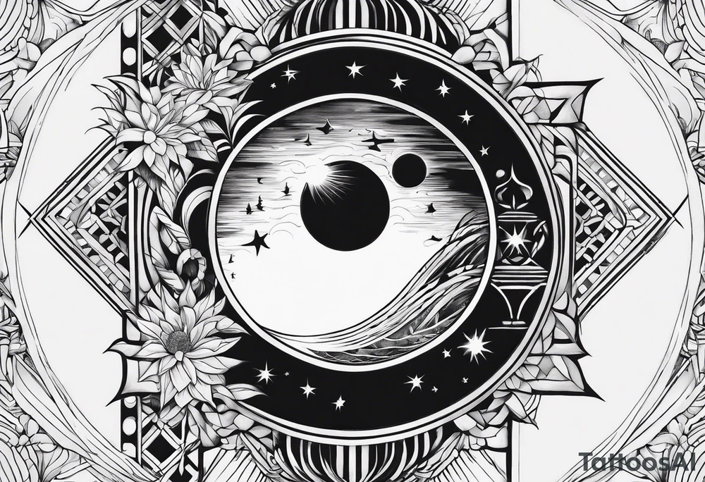 Luna reflejada en el agua tattoo idea